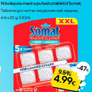 Allahindlus - Nõudepesumasina puhastustabletid Somat