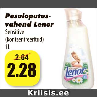 Allahindlus - Pesuloputus vahend Lenor - Sensitive (kontsentreeritud) 1L