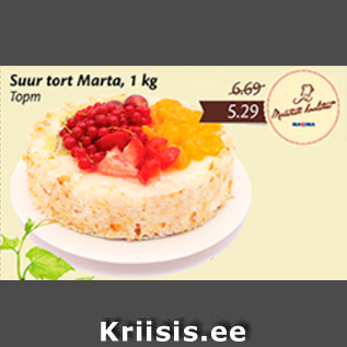 Allahindlus - Suur tort Marta, 1 kg