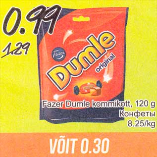 Allahindlus - Fazer Dumle kommikott, 120 g