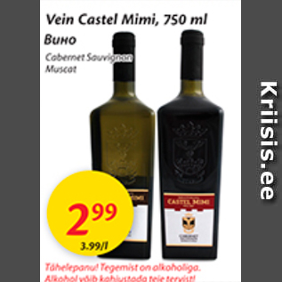 Allahindlus - Vein Castel Mimi, 750 ml