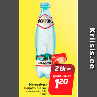 Allahindlus - Mineraalvesi Borjomi, 500 ml