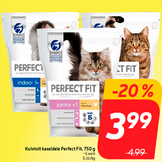 Allahindlus - Kuivtoit kassidele Perfect Fit, 750 g