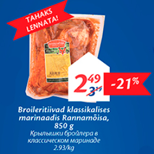 Скидка - Крылышки бройлера в классическом маринаде
