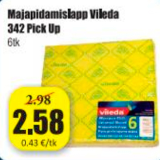 Скидка - Бытовая ткань Vileda 342 Pick Up 6 шт
