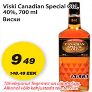 Allahindlus - Viski Canadian Special Old