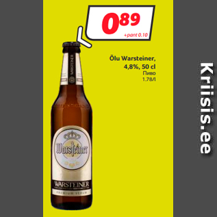 Allahindlus - Õlu Warsteiner, 4,8%, 50 cl