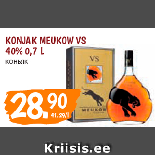 Allahindlus - KONJAK MEUKOW VS 40% 0,7 L