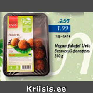Allahindlus - Vegan falafel Uvic 310 g