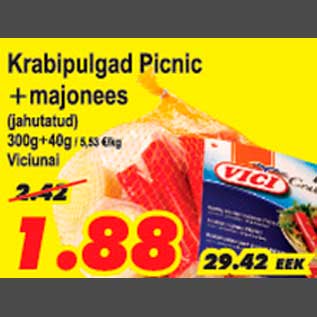 Allahindlus - Krabipulgad jahutatud Picnic+majonees