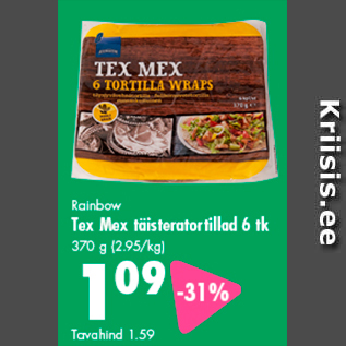 Allahindlus - Rainbow Tex Mex täisteratortillad 6 tk, 370 g