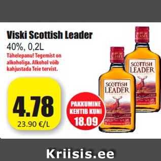 Allahindlus - Viski Scottish Leader