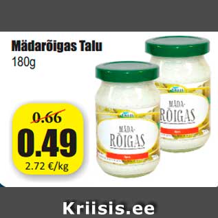 Allahindlus - Mädarõigas Talu 180g