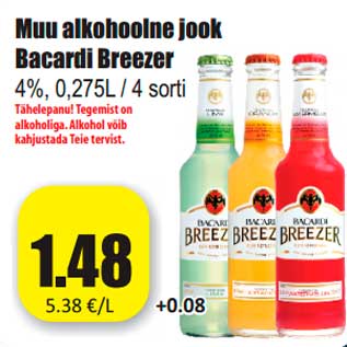 Allahindlus - Muu alkohoolne jook Bacardi Breezer