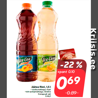 Allahindlus - Jäätee Rimi, 1,5 l