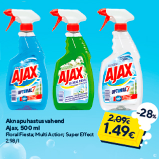 Allahindlus - Aknapuhastusvahend Ajax, 500 ml