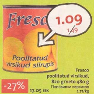 Allahindlus - Fresco poolitatud virsikud