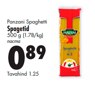 Allahindlus - Panzani Spaghetti Spagetid