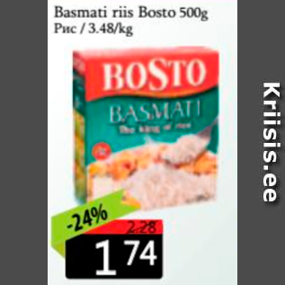 Allahindlus - Basmati riis Bosto 500 g