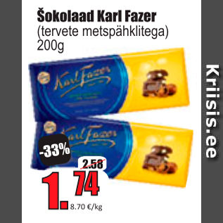 Скидка - Шоколад Karl Fazer