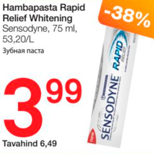 Allahindlus - Hambapasta Rapid Relief Whitening