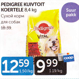 Allahindlus - PEDIGREE KUIVTOIT KOERTELE 8,4 kg