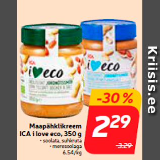 Allahindlus - Maapähklikreem ICA i love eco, 350 g