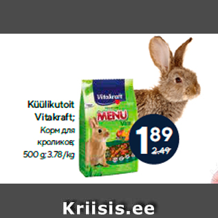 Allahindlus - Küülikutoit Vitakraft