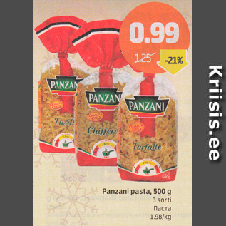 Allahindlus - Panzani pasta, 500 g