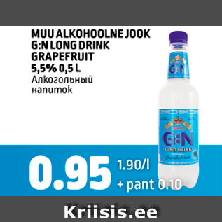 Allahindlus - MUU ALKOHOOLNE JOOK G:N LONG DRINK GRAPEFRUIT