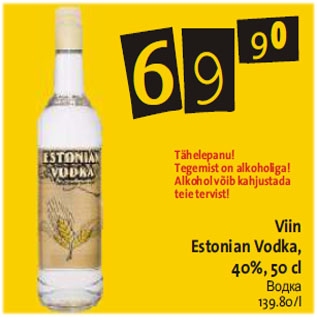 Allahindlus - Viin Estonian Vodka