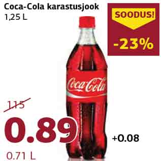 Скидка - Прохладительный напиток Coca-Cola 1,25 л