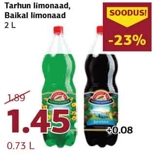 Allahindlus - Tarhun limonaad, Baikal limonaad 2 L