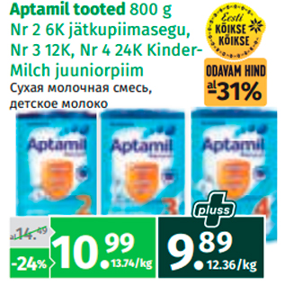 Allahindlus - Aptamil tooted 800 g