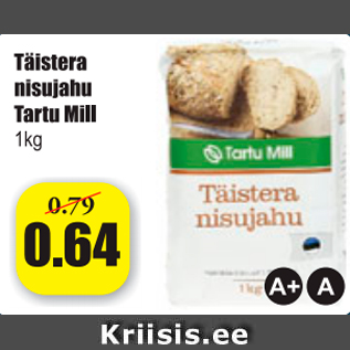 Скидка - Цельнозерновая пшеничная мука Tartu Mill
