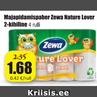 Allahindlus - Majapidamispaber Zewa Nature Lover 2-kihiline