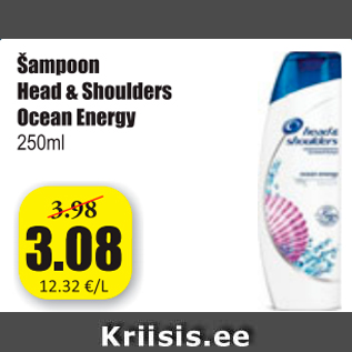 Allahindlus - Šampoon Head & Shoulders Ocean Energy 250 ml