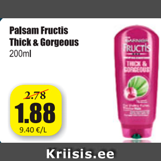 Allahindlus - Palsam Fructis Thick & Gorgeous 200 ml