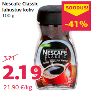 Allahindlus - Nescafe Classic lahustuv kohv 100 g