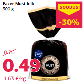 Allahindlus - Fazer Must leib 300 g