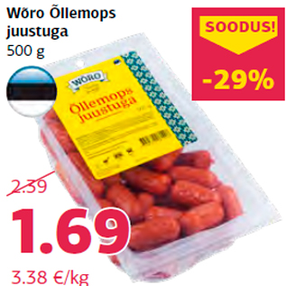 Allahindlus - Wõro Õllemops juustuga 500 g