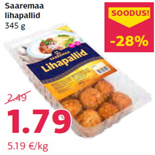 Allahindlus - Saaremaa lihapallid 345 g