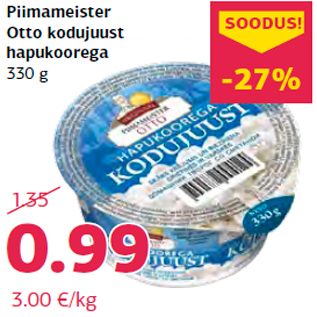 Allahindlus - Piimameister Otto kodujuust hapukoorega 330 g