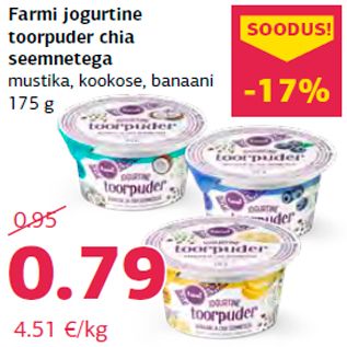 Allahindlus - Farmi jogurtine toorpuder chia seemnetega