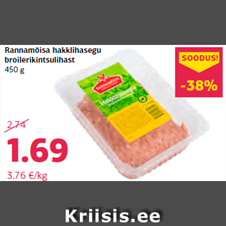 Allahindlus - Rannamõisa hakklihasegu broilerikintsulihast 450 g