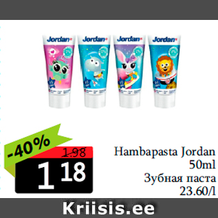 Allahindlus - Hambapasta Jordan 50ml