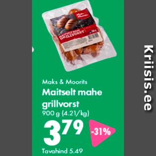 Allahindlus - Maks & Moorits Maitselt mahe grillvorst 900 g