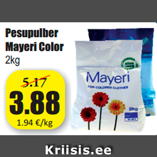 Allahindlus - Pesupulber Mayeri Color 2kg