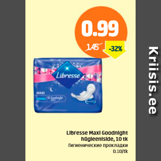 Allahindlus - Libresse Maxi Goodnight hügieeniside, 10 tk