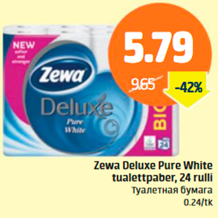 Allahindlus - Zewa Deluxe Pure White tualettpaber, 24 rulli